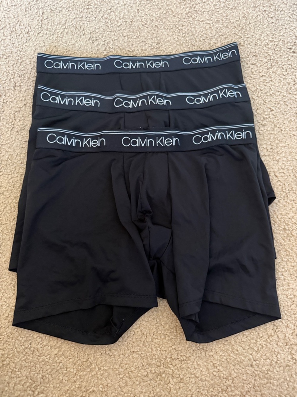Calvin Klein Black Boxer Briefs Set of 3 with Logo Waistband